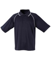 Mens Polyester Raglan Sleeve Polo - Navy/White 