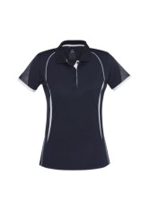 Women's Premium Polyester Polo - Navy/White 
